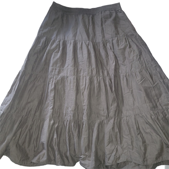 Jessica Light Brown Layered Ruffle Boho Chic Skirt 12 - Picture 2 of 3